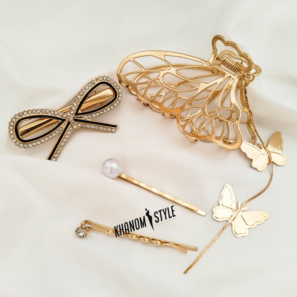 پک اکسسوری مو ( کلیپیس، گیره، سنجاق) HC8014